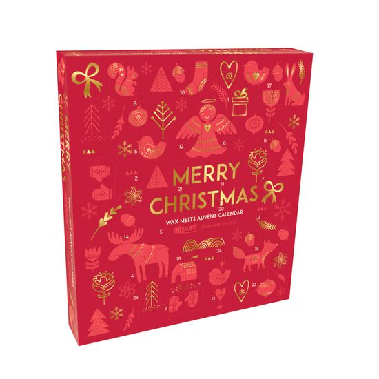 Airpure Adventný kalendár Merry Christmas RED - vonné vosky 24 rôznych vôní