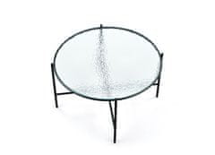 Halmar Okrúhly sklenený konferenčný stolík Rosalia - priehľadná / čierna