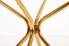 Halmar Okrúhly sklenený jedálenský stôl Rondo - priehľadná / zlatá