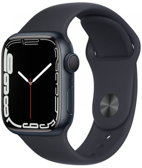 Apple Watch Series 7, 41 mm Midnight Aluminium Case Midnight Sport Band MKMX3HC/A