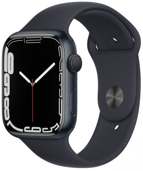 Apple Watch Series 7, 45mm Midnight Aluminium Case Midnight Sport Band MKN53HC/A