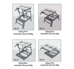 MAGG pracovný stôl Master work 1600, nastaviteľný, 60,5x71,5x (21-77) cm