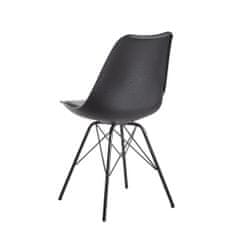 Bruxxi Jedálenská stolička Lina (SET 2 ks), syntetická koža, čierna