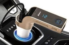 CoolCeny Bluetooth FM Transmitter, na USB a micro SD karty - Zlatá