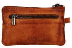 Lagen Kožená mini peňaženka-kľúčenka 717-MZ/D - Caramel/multi