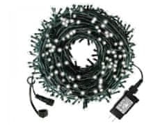 AUR Vonkajšia LED vianočná reťaz - studená biela, 100m, 1000 LED