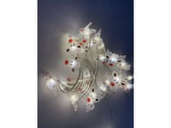 commshop Vnútorné vianočné mini reťaz v tvare sobie hlavičky - studená biela 4m - 40 led diód
