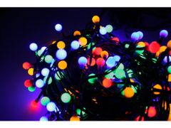 commshop Venkovní vánoční LED světelný řetěz kuličky - 300LED (6m) Modro-bílá