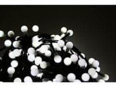 commshop Venkovní vánoční LED světelný řetěz kuličky - 300LED (6m) studená bílá