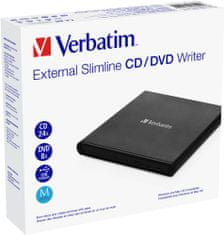 VERBATIM DVD-RW Slimline, USB 2.0, čierna