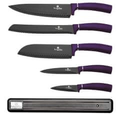 Berlingerhaus Sada nožov s magnetickým držiakom 6 ks Purple Metallic Line