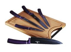 Berlingerhaus Sada nožov s nepriľnavým povrchom + lopárik 6 ks Purple Metallic Line