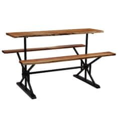 Vidaxl Barový stôl s lavicami 180x50x107 cm masívne akáciové drevo