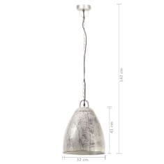 Vidaxl Industriálna závesná lampa 25 W strieborná 32 cm okrúhla E27