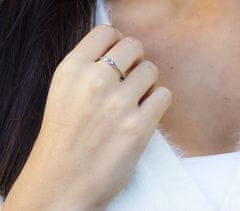 Beneto Jemný zásnubný prsteň so zirkónmi AGG466 (Obvod 54 mm)