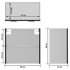 Vidaxl Presklená závesná skrinka, čierna 60x31x60 cm, kompozitné drevo