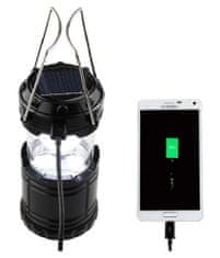 Alum online Nabíjací, solárna, výsuvná kempingový lampa s USB portom