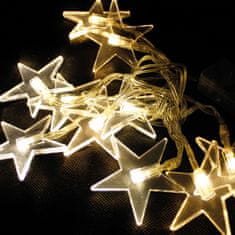 Linder Exclusiv Vianočný svetelná reťaz 48 LED Hviezdy Teplá biela