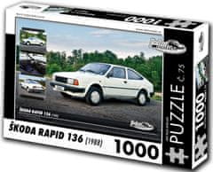 RETRO-AUTA© Puzzle č. 75 Škoda RAPID 136 (1988) 1000 dielikov