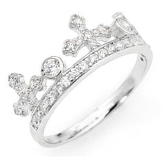 Amen Originálne strieborný prsteň so zirkónmi Crowns AC1 (Obvod 52 mm)