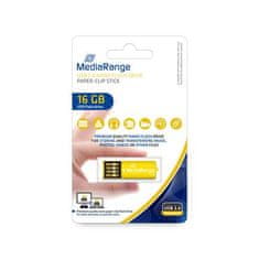 MediaRange USB nano 16GB "kancelárska spinka", žltý; MR976