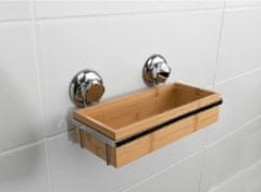 Compactor Bambusová polička na kúpeľňové doplnky na stenu Bestlock SPA Bamboo s prísavkou
