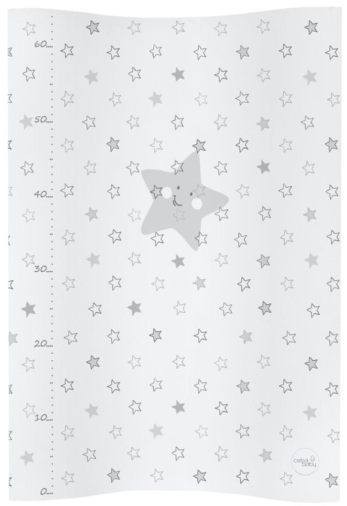 Ceba Baby Podložka prebaľovacia 2-hranná mäkká COSY (50x70) Hviezdy sivá
