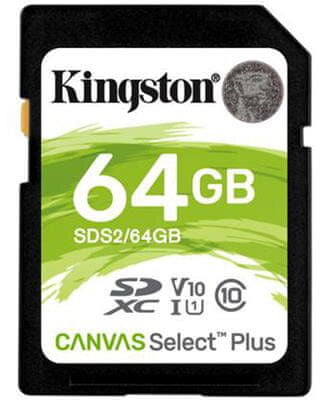 Kingston SDXC Canvas salect Plus 64GB 100MB/s UHS-I (SDS2/64GB)