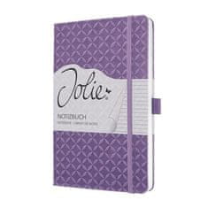 Sigel Exkluzívny zápisník "Jolie", fialová, A5, linajkový, 87 listov, tvrdé dosky, JN111