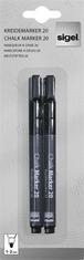 Sigel Kriedový popisovač, čierna, 1 - 2 mm, kužeľový hrot, tekutý, GL177