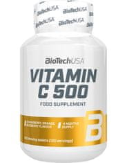 BioTech USA Vitamin C 500 120 tabliet, jahoda-čučoriedka-pomaranč