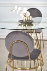 Halmar Okrúhly sklenený jedálenský stôl Liverpool - priehľadná / zlatá