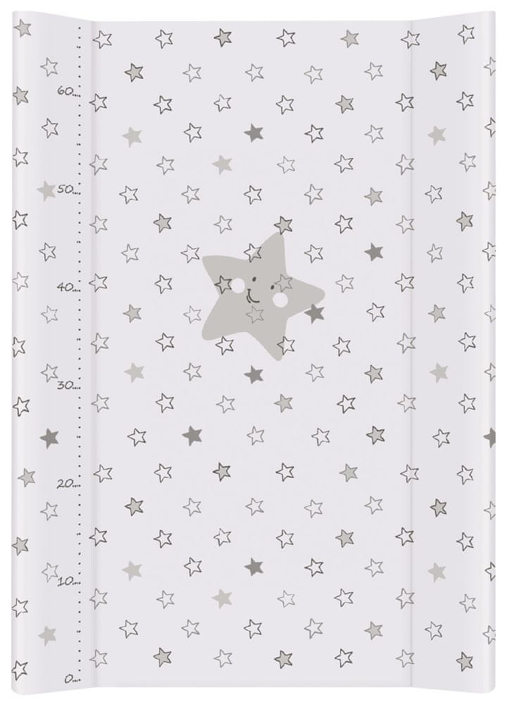 Ceba Baby Podložka prebaľovacia 2-hranná s pevnou doskou (50x70) Comfort Hviezdy, sivá
