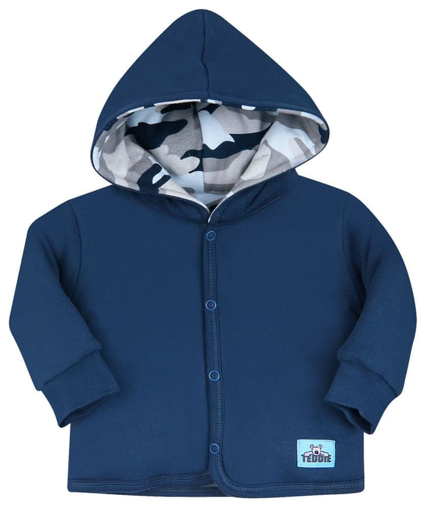 Nini chlapčenský obojstranný kabátik z organickej bavlny ABN-2654, tmavomodrá, 56