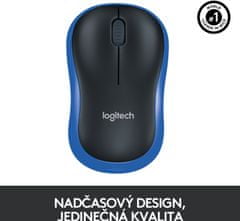 Logitech Wireless Mouse M185, modrá (910-002239)