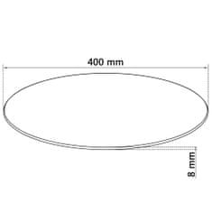 Vidaxl Stolová doska z tvrdeného skla, okrúhla, 400 mm