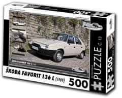 RETRO-AUTA© Puzzle č. 13 Škoda Favorit 136 L (1989) 500 dielikov