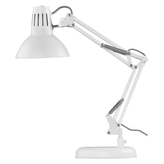 EMOS Stolná lampa DUSTIN na žiarovku E27, biela