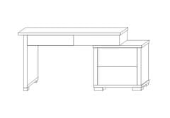 Pyka Písací stôl Kacper - wenge / biely vysoký lesk