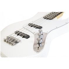 Dimavery JB-302, elektrická basgitara, biela