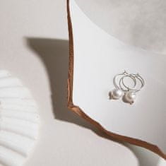 Decadorn Kruhové náušnice s pravými perlami 2v1 Sea Pearl Mini Hoop Earrings
