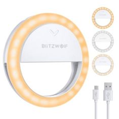 BW-SL0 Selfie Ring kruhové LED svetlo na mobil, biele