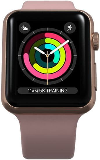 Apple Refurbished Watch Series 3, 38mm Gold Aluminium Case with Pink Sand Sport Band (Renewd)