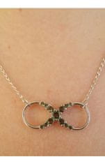 A-B A-B Strieborný náhrdelník Infinity s prírodnými vltavínmi 925/1000 jw-AGV1091