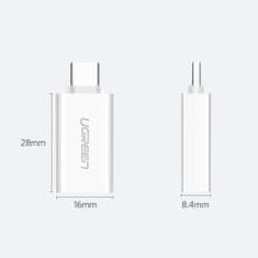 Ugreen OTG adaptér USB 3.0 / USB-C F/M, biely