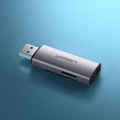 Ugreen CM216 USB 3.2 čítačka pamäťových kariet micro SD / SD, sivý