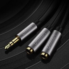 Ugreen Splitter audio kábel 3.5mm mini jack 20cm, strieborný