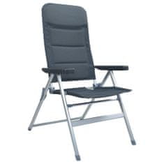 Vidaxl Sklápacie záhradné stoličky 2 ks, hliník, sivé