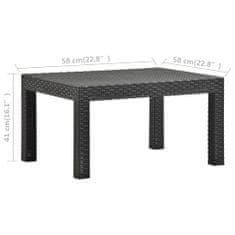 Vidaxl Záhradný stôl, antracitový 58x58x41 cm, PP ratan
