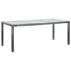 Vidaxl Záhradný stôl sivý 190x90x75 cm polyratan